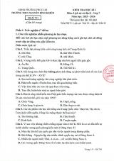 Đề thi Học kì 1 Lịch sử và Địa lí 7 năm 2025-2026 trường THCS Nguyễn Bỉnh Khiêm (Hà Nội)